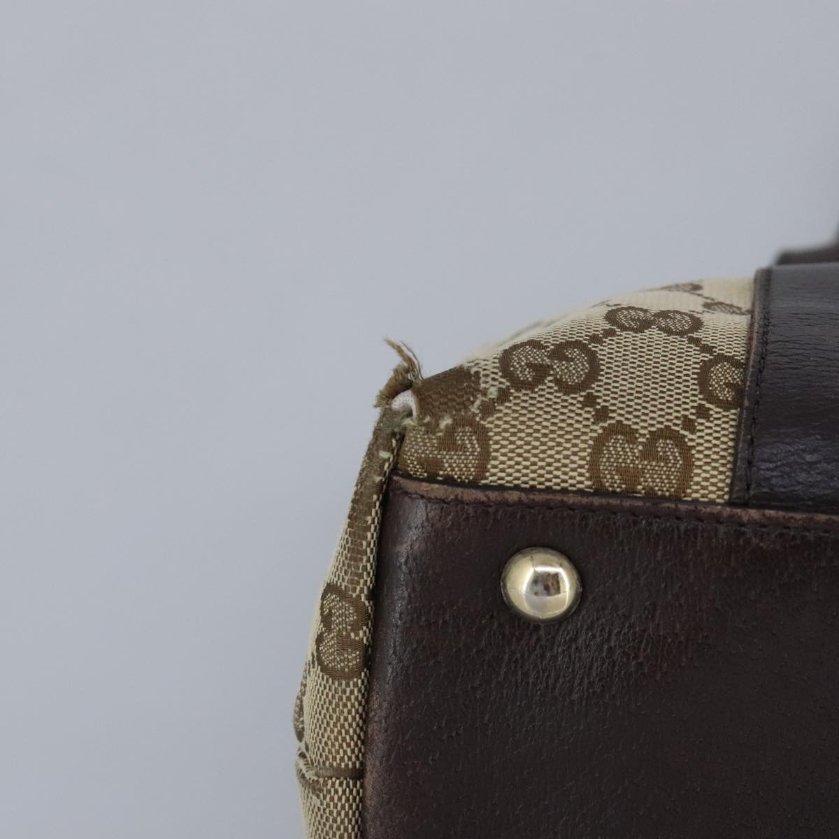 GUCCI GG Canvas Tote Bag Beige Gold 141470 100283