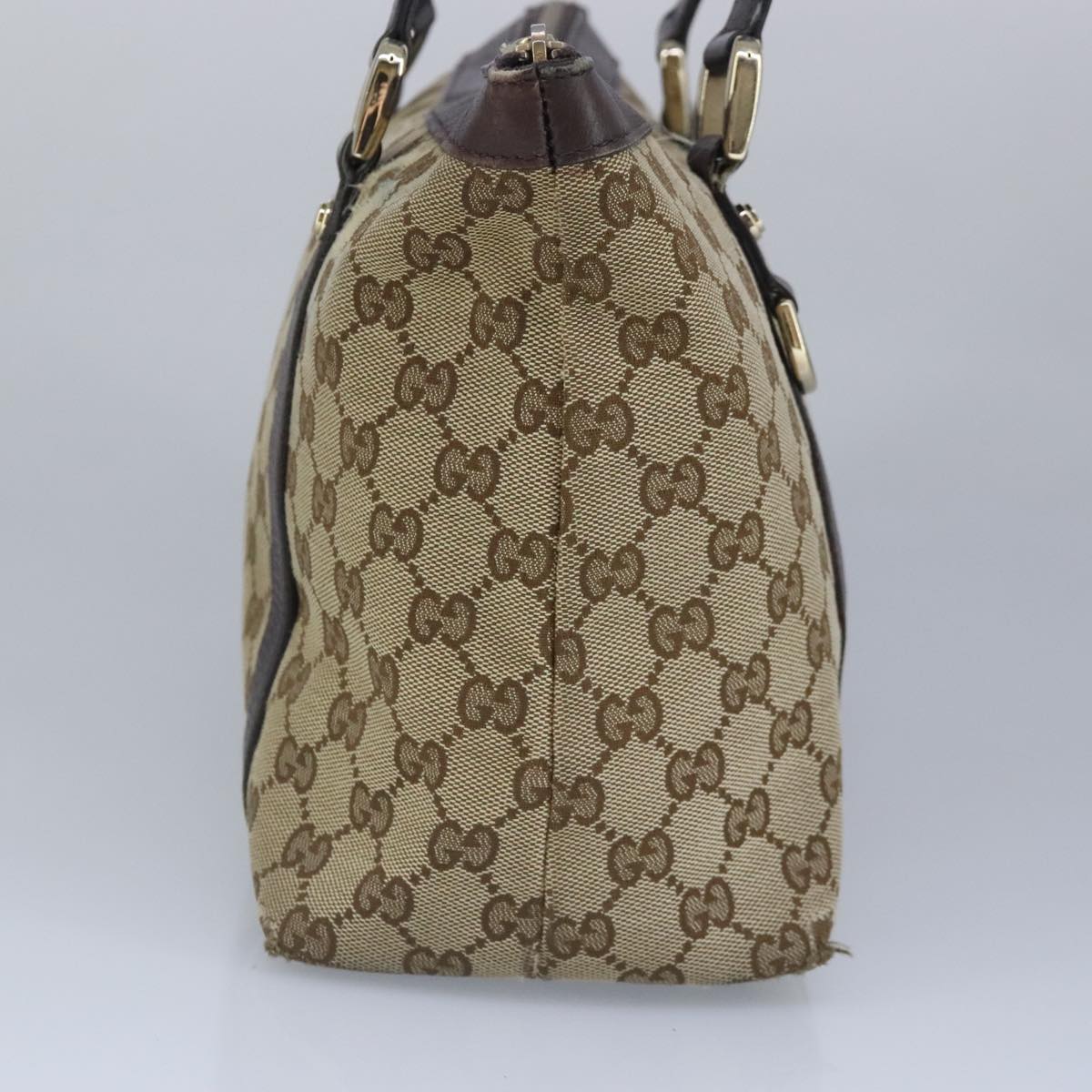 GUCCI GG Canvas Tote Bag Beige Gold 141470 100283