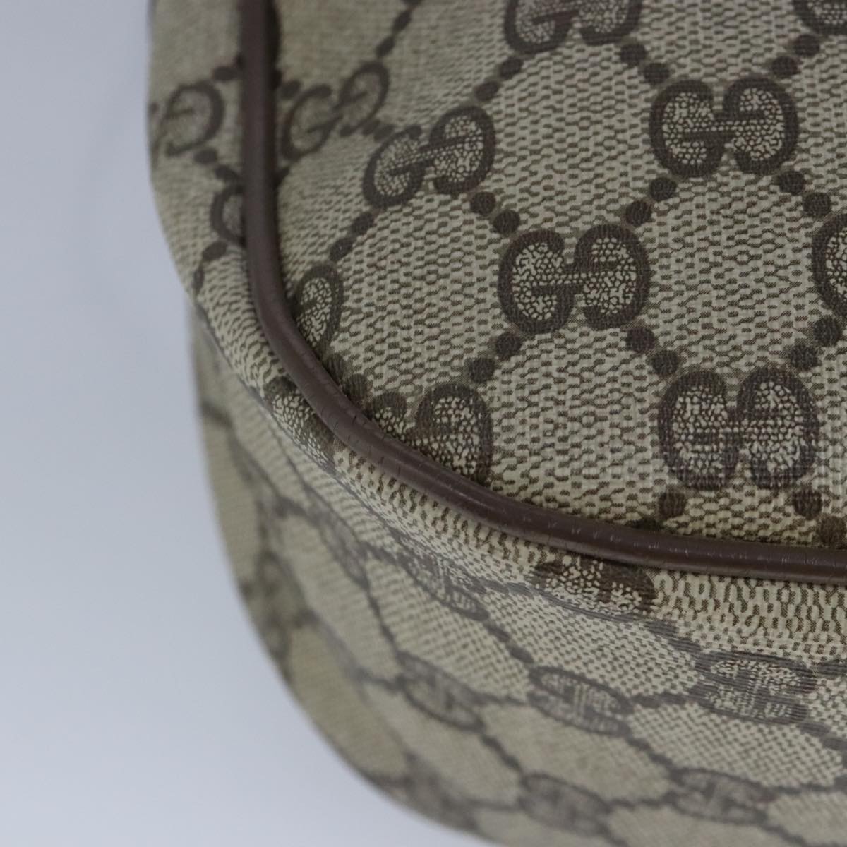 GUCCI GG Supreme Web Sherry Line Shoulder Bag PVC Beige Gold 100314