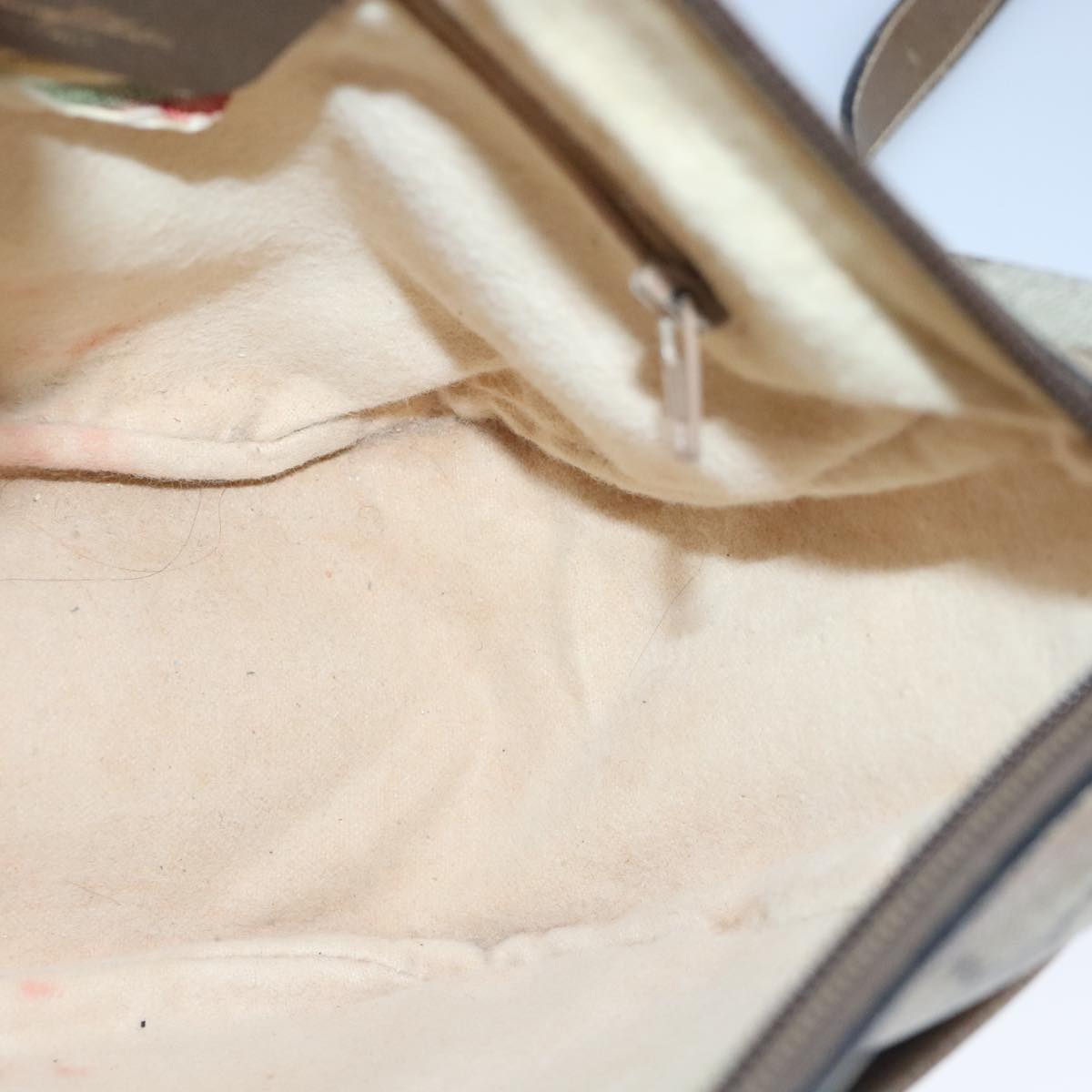 GUCCI GG Supreme Web Sherry Line Shoulder Bag PVC Beige Gold 100314