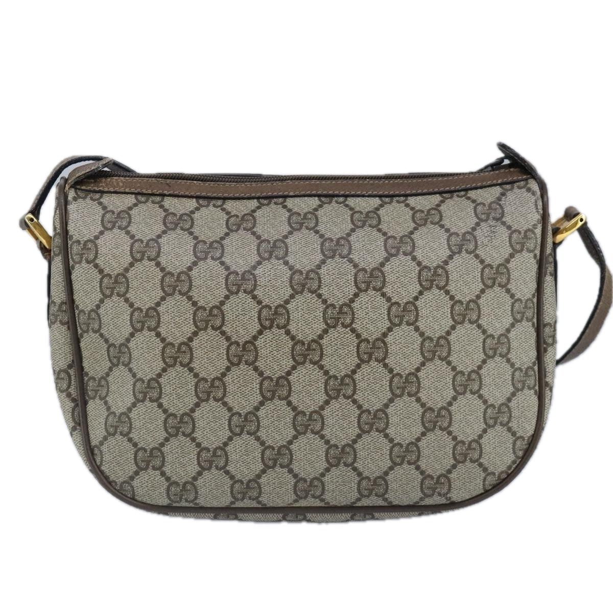 GUCCI GG Supreme Web Sherry Line Shoulder Bag PVC Beige Gold 100314