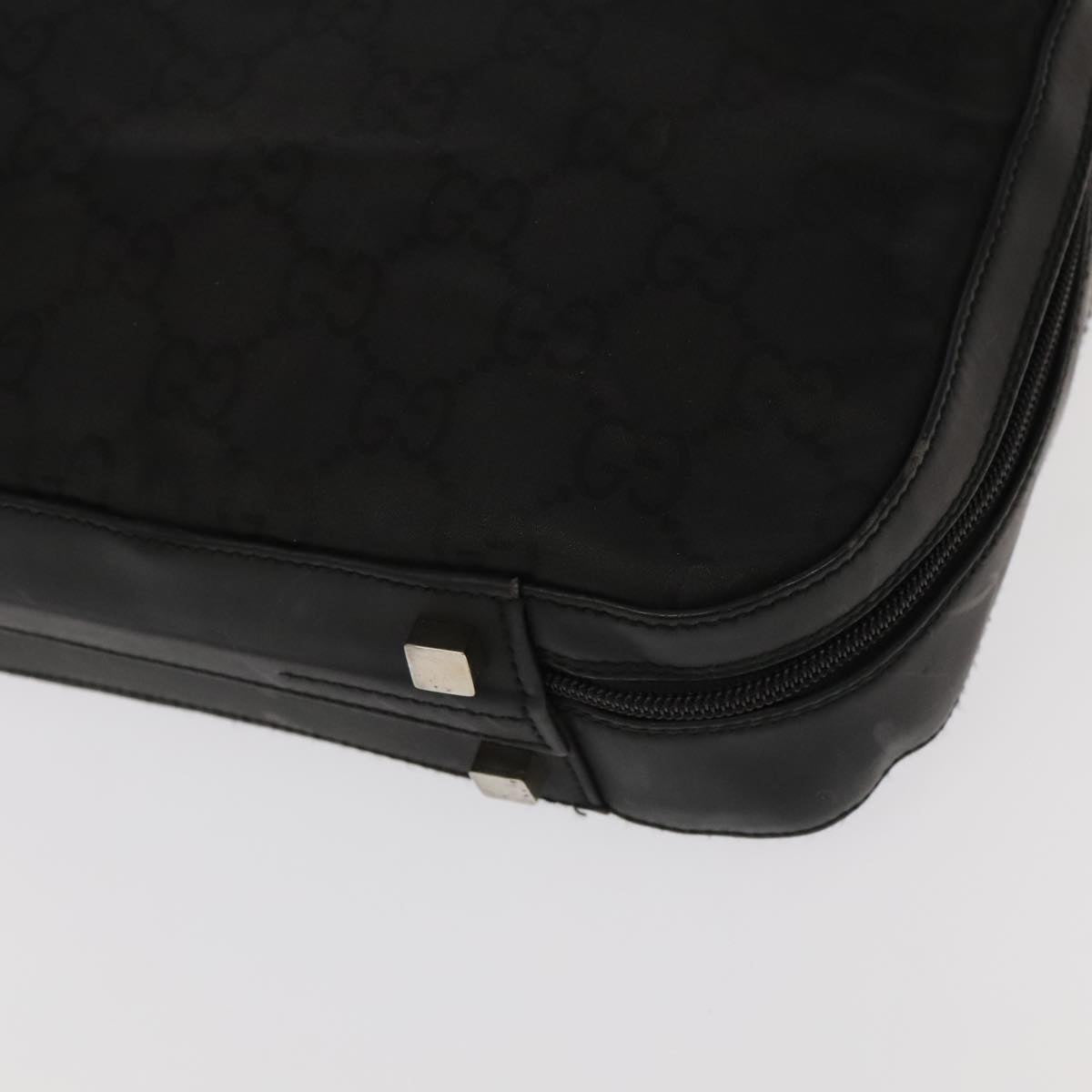 GUCCI GG Canvas Business Bag Black Silver 100341