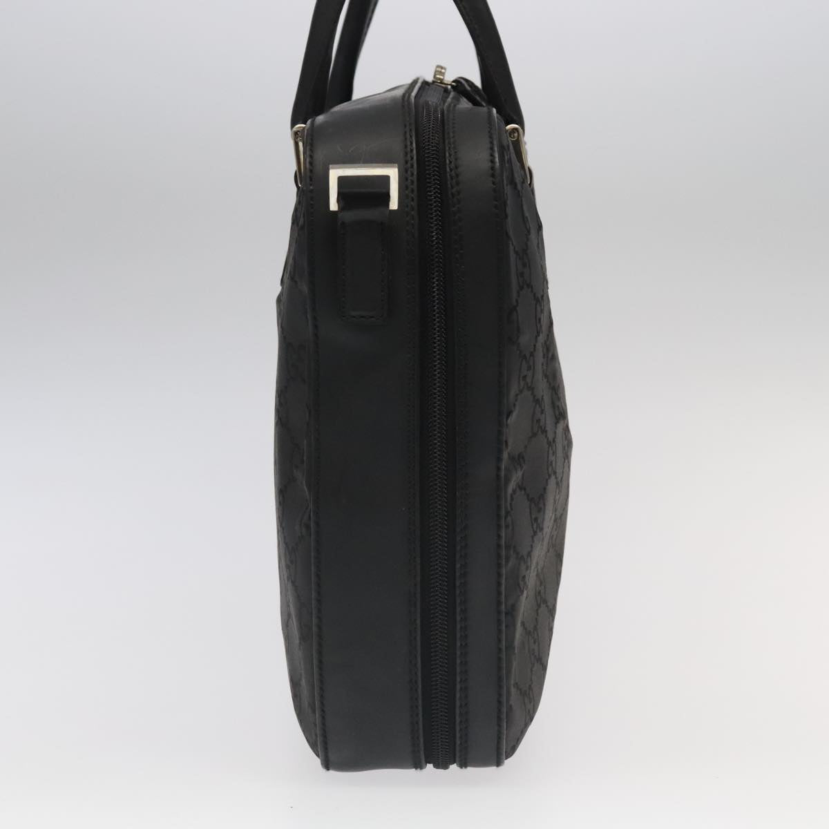 GUCCI GG Canvas Business Bag Black Silver 100341