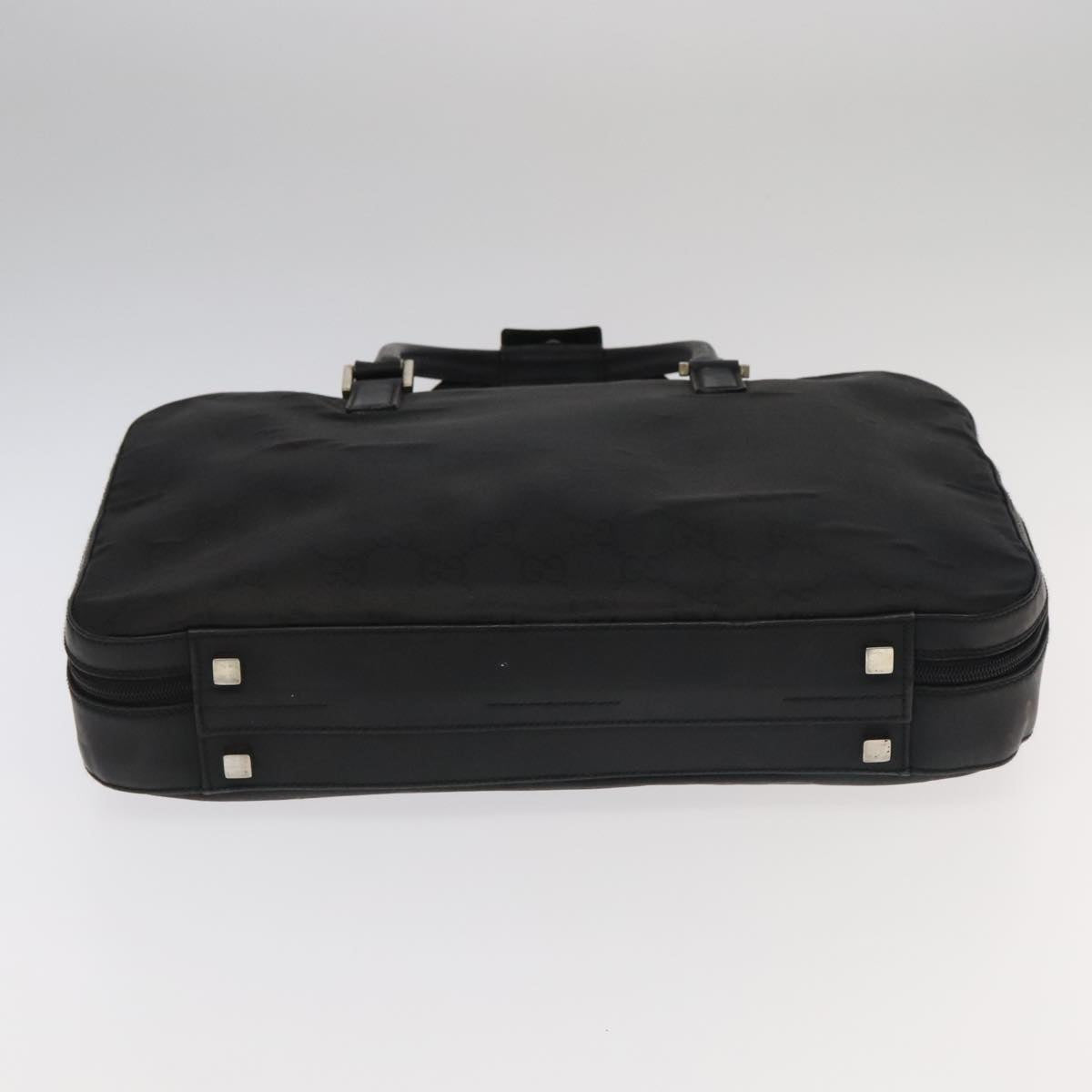 GUCCI GG Canvas Business Bag Black Silver 100341