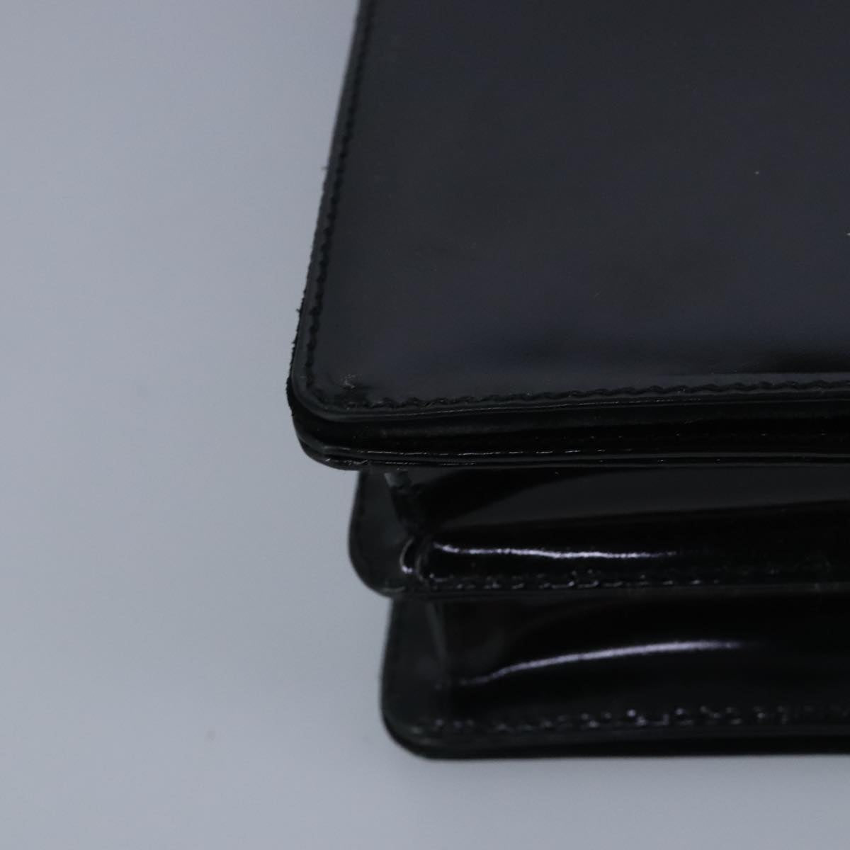GUCCI Shoulder Bag Enamel Black Silver 001 2684 1737 100342