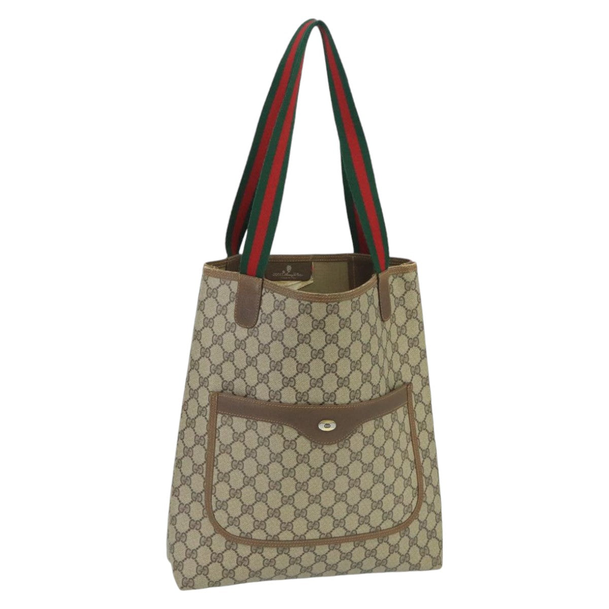 GUCCI GG Supreme Web Sherry Line Tote Bag PVC Beige Red 40 02 003 100347