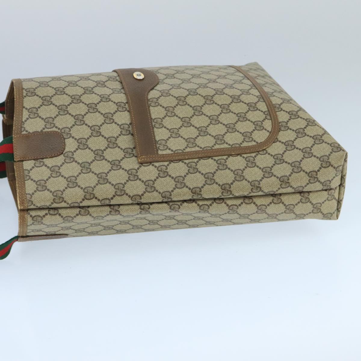 GUCCI GG Supreme Web Sherry Line Tote Bag PVC Beige Red 40 02 003 100347