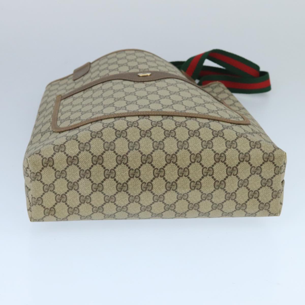 GUCCI GG Supreme Web Sherry Line Tote Bag PVC Beige Red 40 02 003 100347