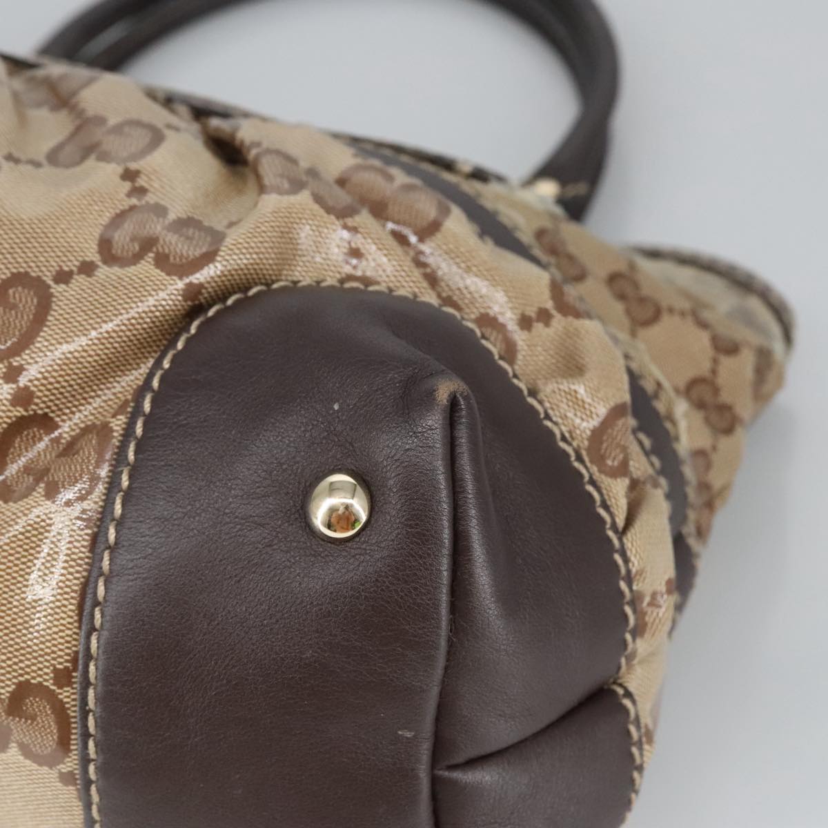 GUCCI GG Crystal Tote Bag Gold Beige 223964 100354