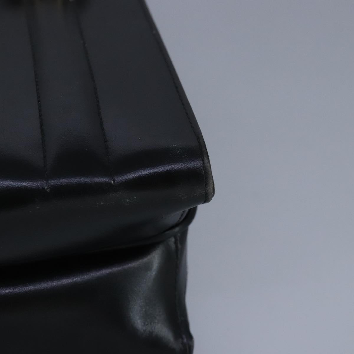 GUCCI Hand Bag Leather Black Gold 100355