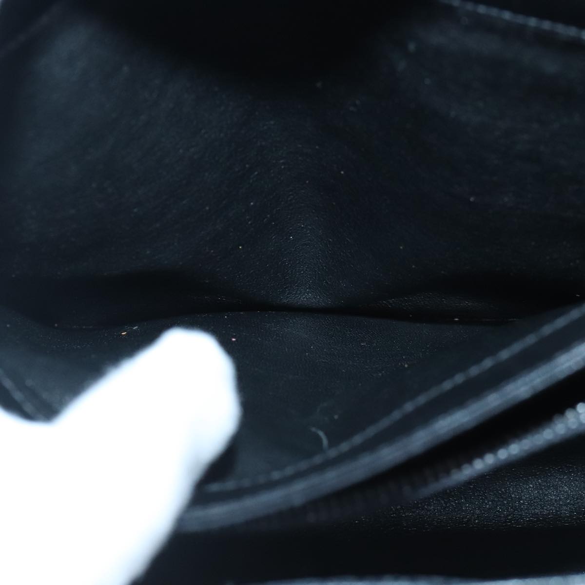 GUCCI Hand Bag Leather Black Gold 100355
