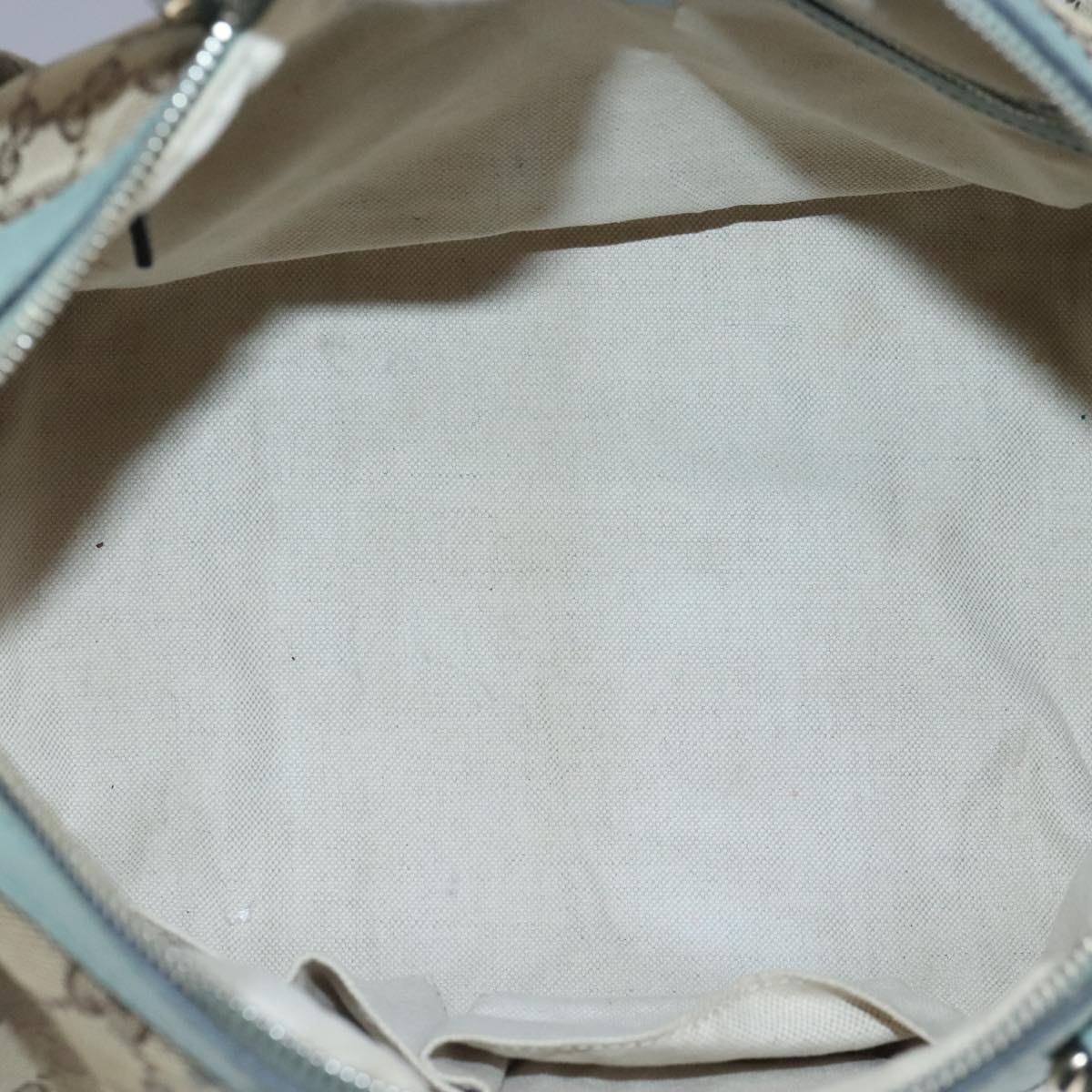GUCCI GG Canvas Boston Bag 2way Beige Peppermint Silver 247205 100379