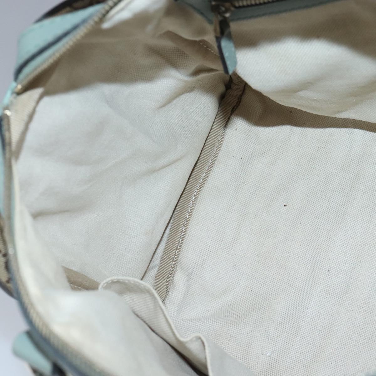 GUCCI GG Canvas Boston Bag 2way Beige Peppermint Silver 247205 100379