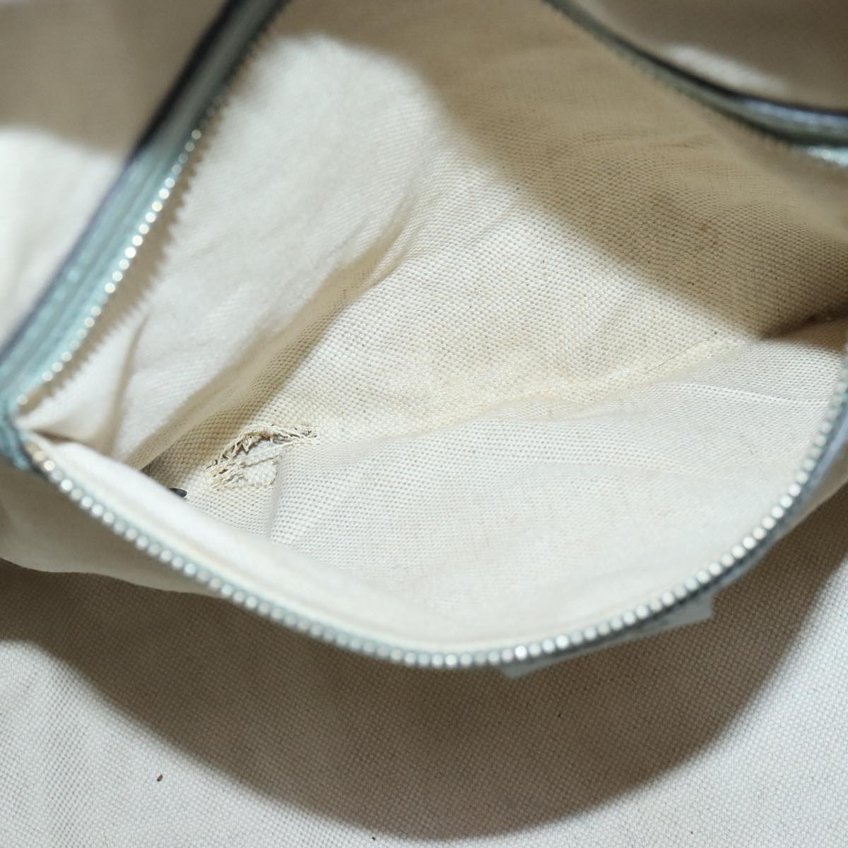 GUCCI GG Canvas Boston Bag 2way Beige Peppermint Silver 247205 100379