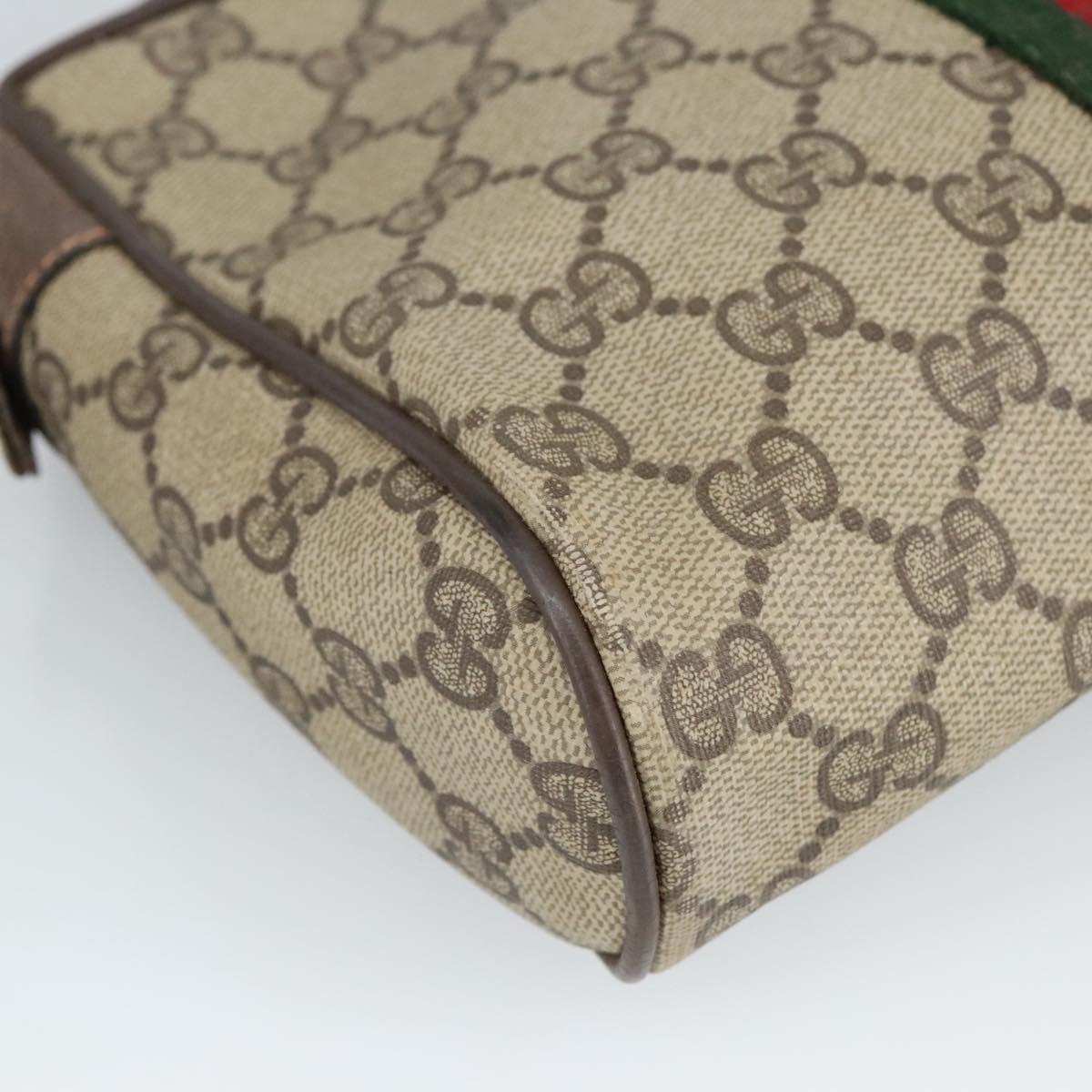 GUCCI GG Supreme Web Sherry Line Clutch Bag PVC Beige Red 89 01 012 100395