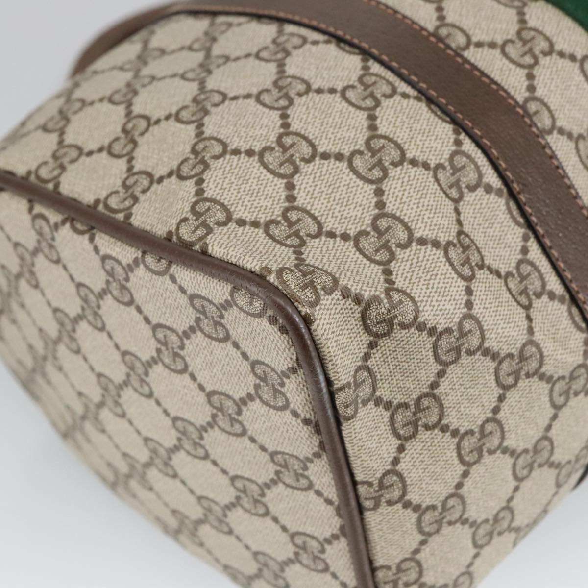 GUCCI GG Supreme Web Sherry Line Hand Bag PVC Leather Beige Gold 100683