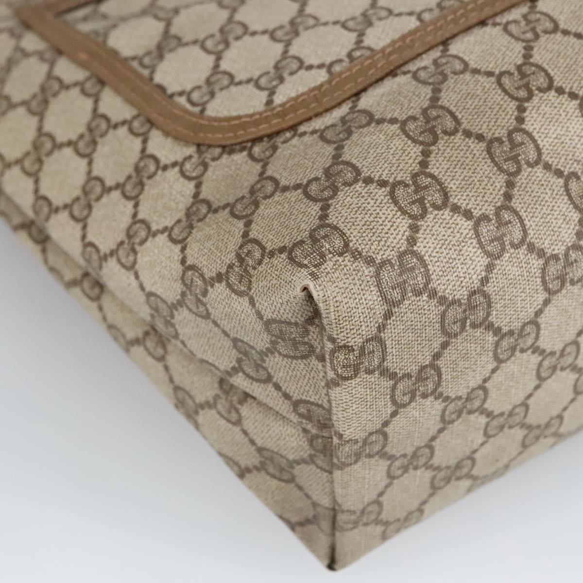 GUCCI GG Supreme Tote Bag PVC Leather Beige Gold 39 02 003 100684