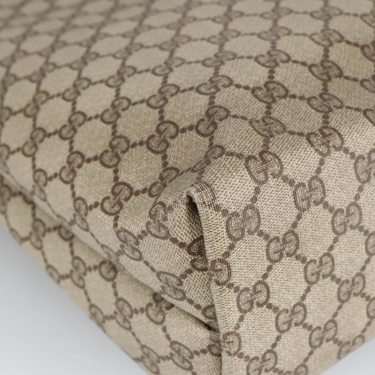 GUCCI GG Supreme Tote Bag PVC Leather Beige Gold 39 02 003 100684