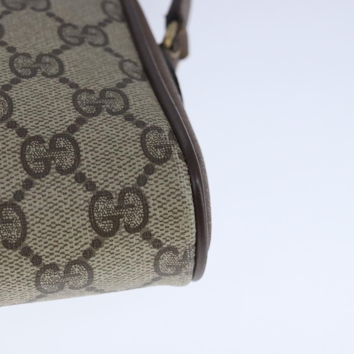 GUCCI GG Supreme Web Sherry Line Shoulder Bag PVC Beige Gold 100686