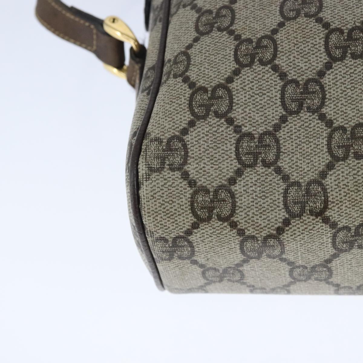GUCCI GG Supreme Web Sherry Line Shoulder Bag PVC Leather Beige Gold 100688
