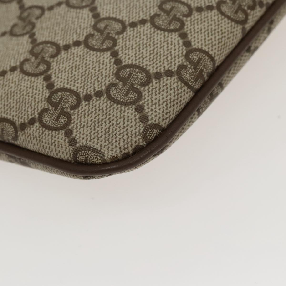 GUCCI GG Supreme Web Sherry Line Shoulder Bag PVC Beige 904 02 047 100689