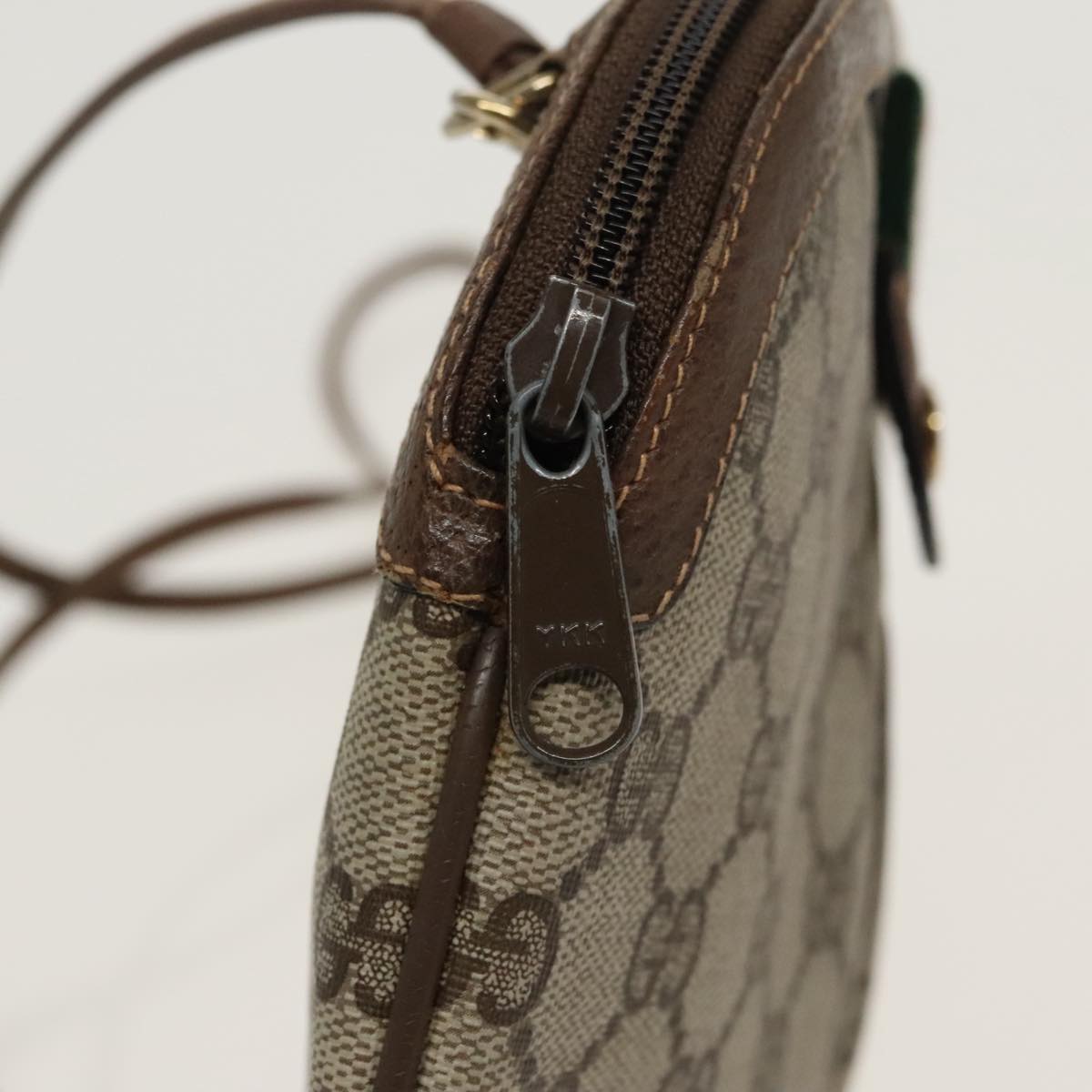 GUCCI GG Supreme Web Sherry Line Shoulder Bag PVC Beige 904 02 047 100689