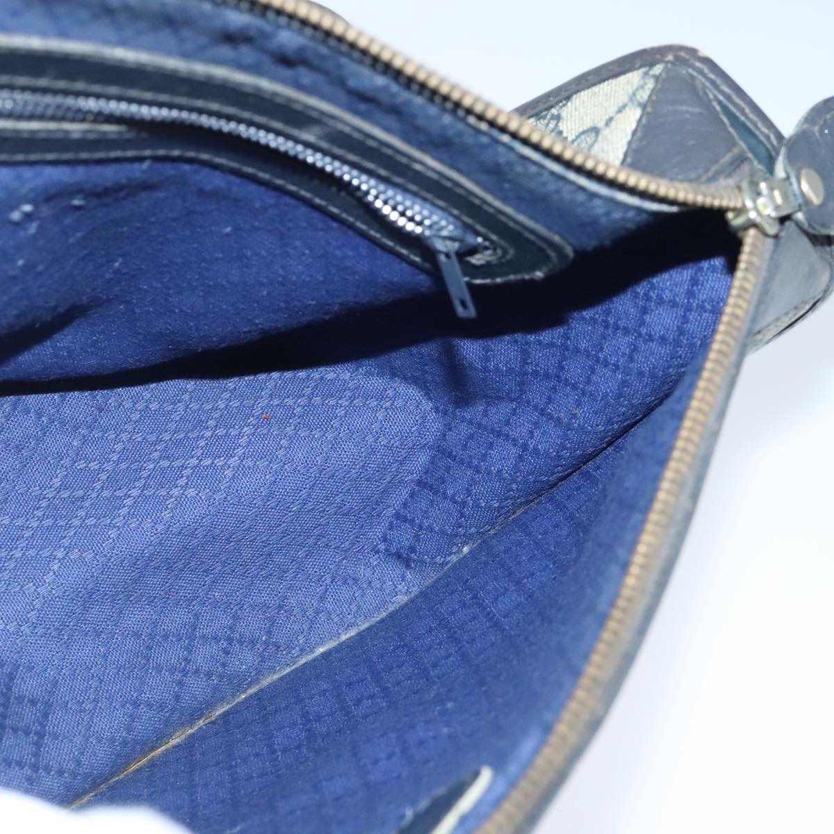 GUCCI GG Supreme Web Sherry Line Shoulder Bag PVC Leather Navy Gold 100690