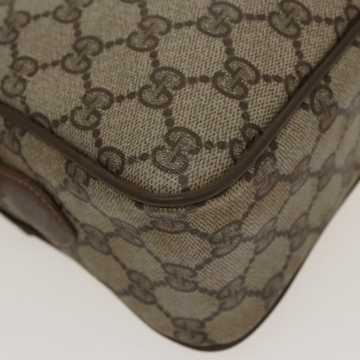 GUCCI GG Supreme Web Sherry Line Shoulder Bag PVC Beige 93 02 049 100696