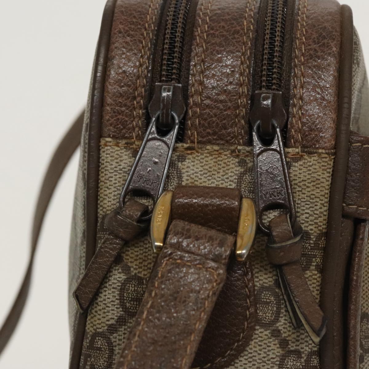GUCCI GG Supreme Web Sherry Line Shoulder Bag PVC Beige 93 02 049 100696