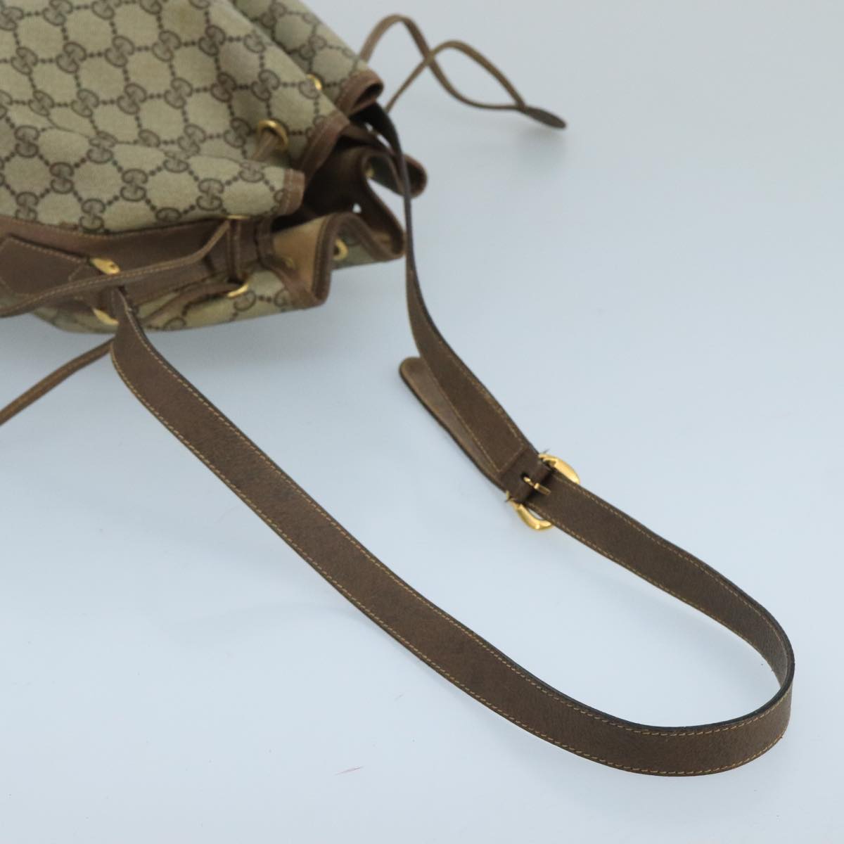 GUCCI GG Supreme Web Sherry Line Shoulder Bag PVC Beige 001 084 0850 100711