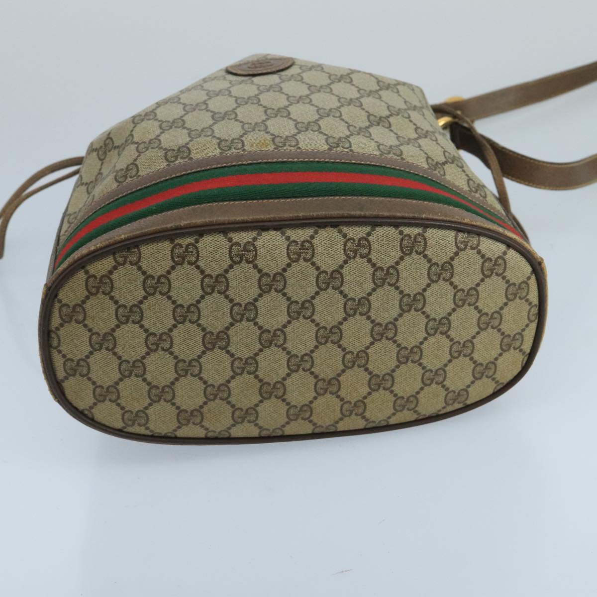 GUCCI GG Supreme Web Sherry Line Shoulder Bag PVC Beige 001 084 0850 100711