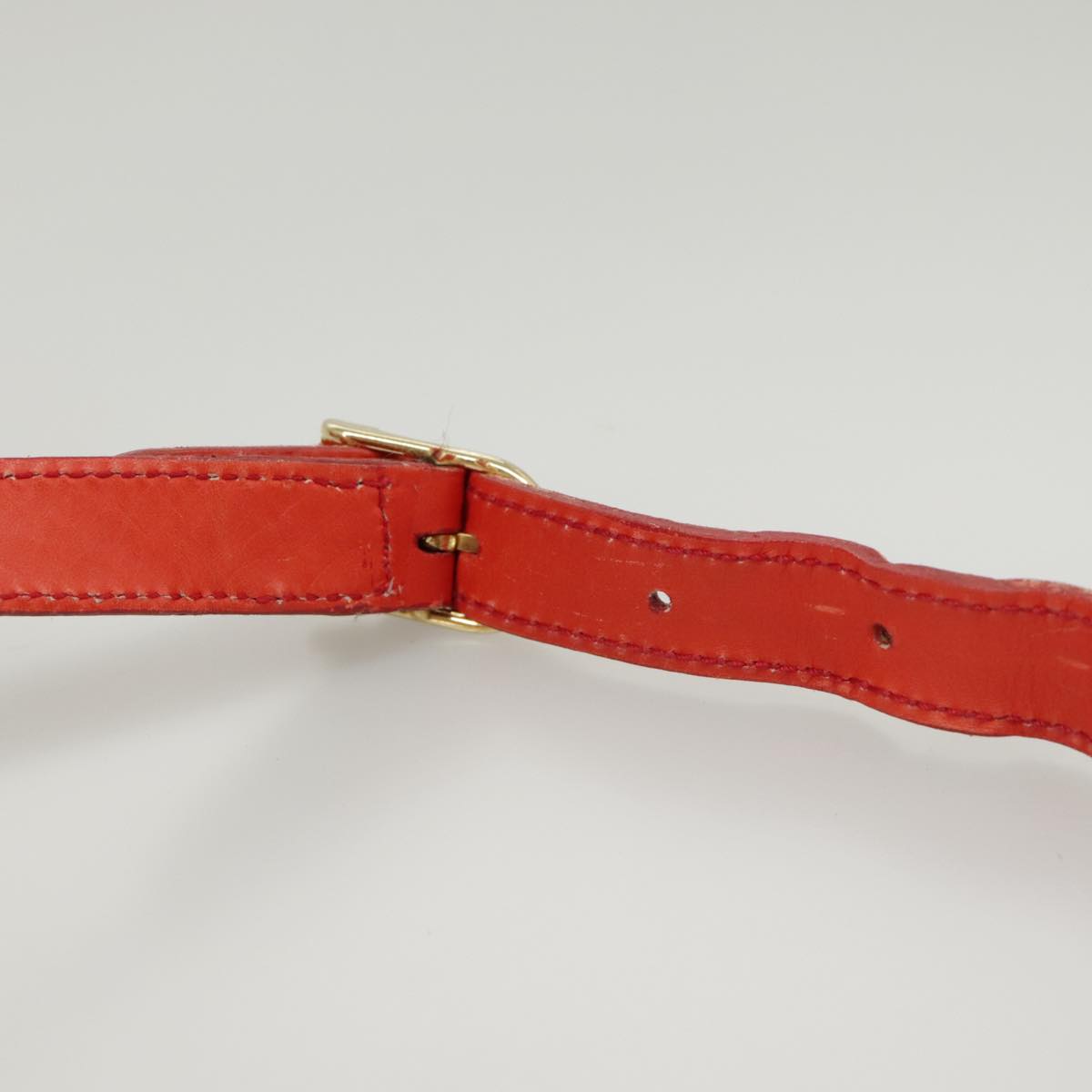 GUCCI Sherry Line Shoulder Bag Leather Orange Navy Red 100717