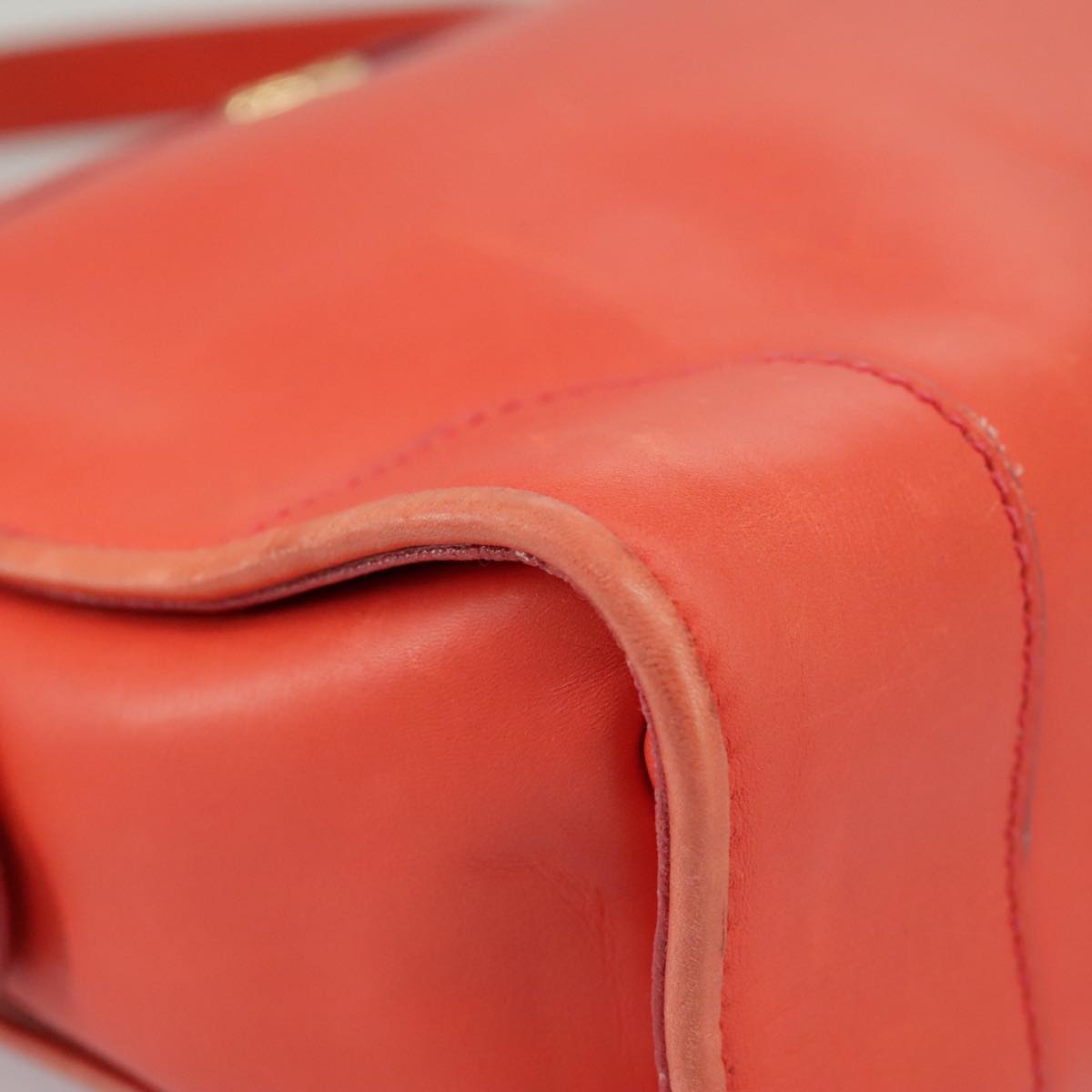 GUCCI Sherry Line Shoulder Bag Leather Orange Navy Red 100717