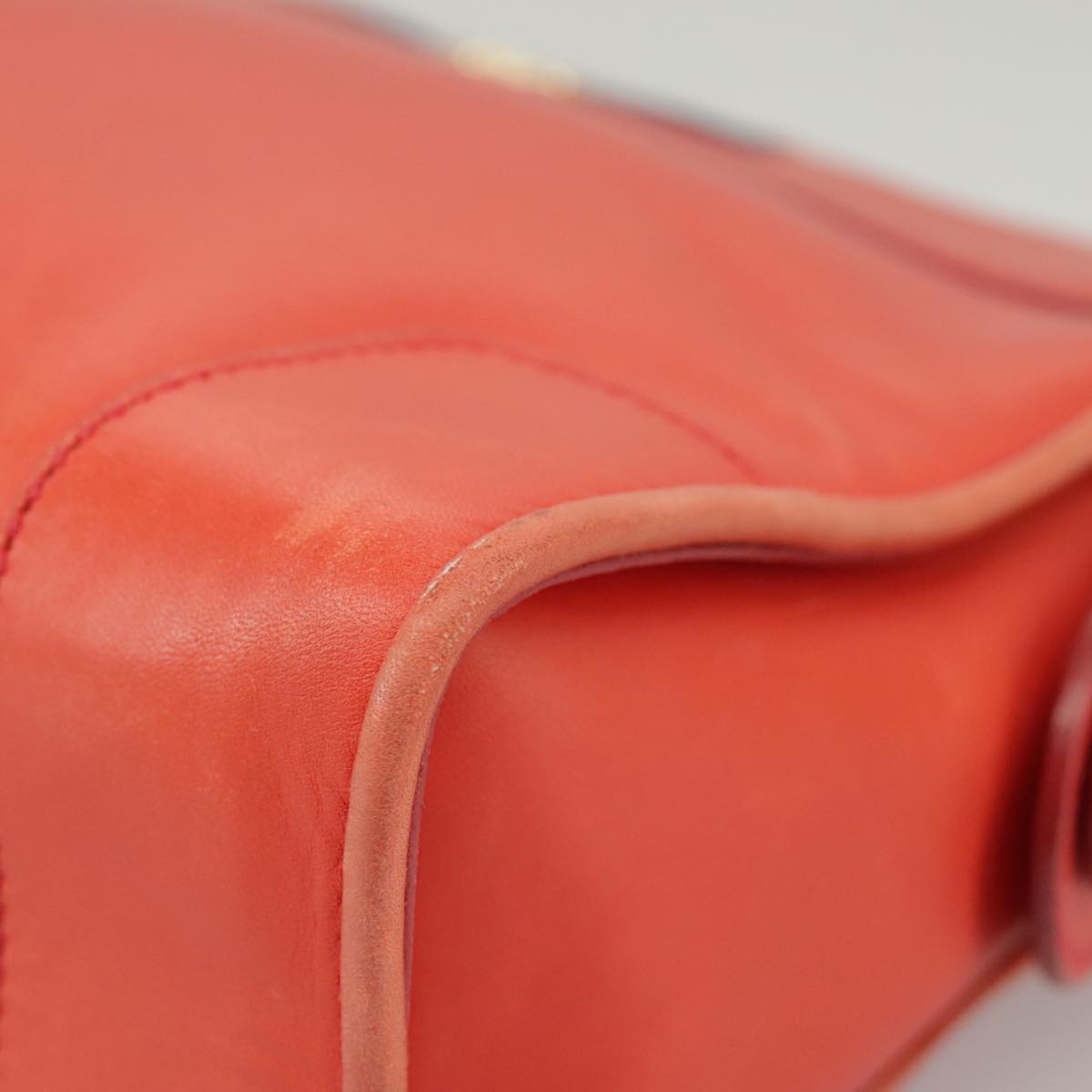 GUCCI Sherry Line Shoulder Bag Leather Orange Navy Red 100717