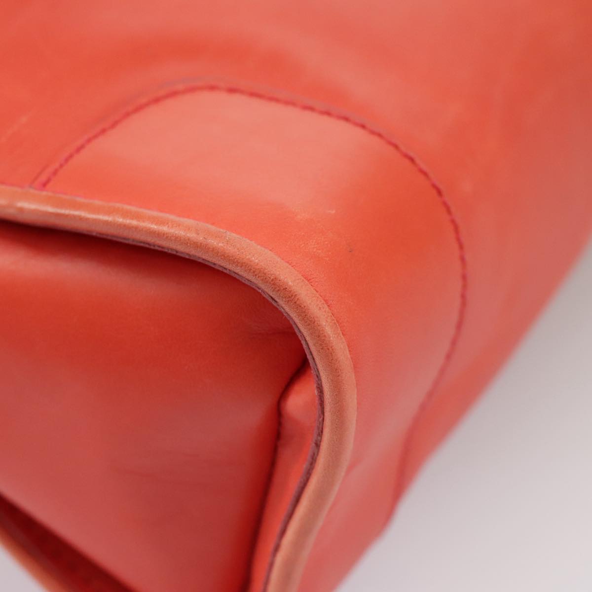 GUCCI Sherry Line Shoulder Bag Leather Orange Navy Red 100717