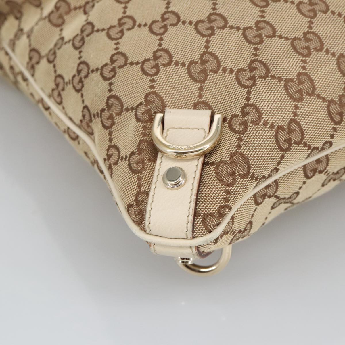GUCCI GG Canvas Shoulder Bag Beige Gold 131326 100719