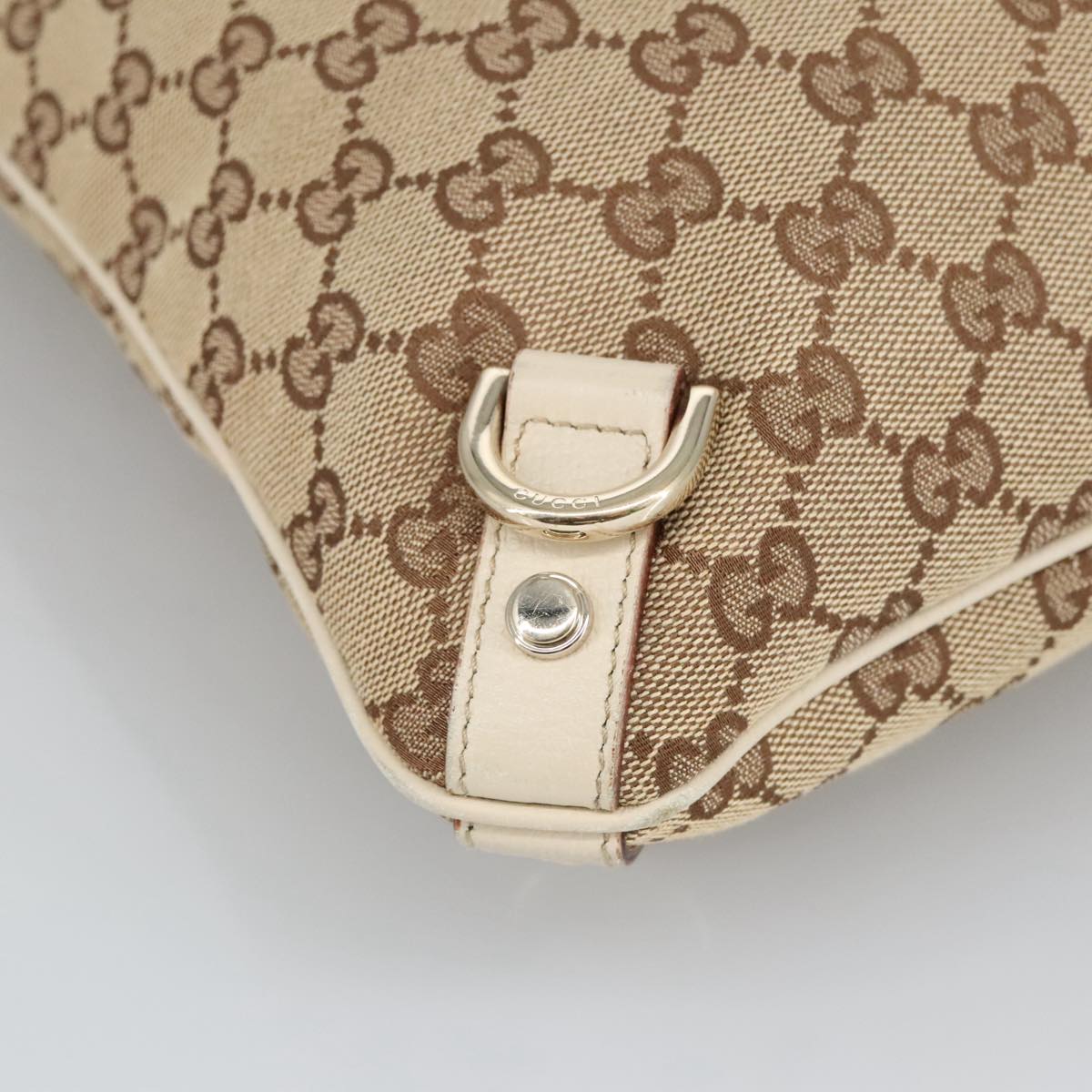 GUCCI GG Canvas Shoulder Bag Beige Gold 131326 100719