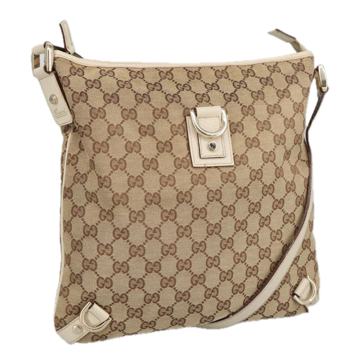 GUCCI GG Canvas Shoulder Bag Beige Gold 131326 100719