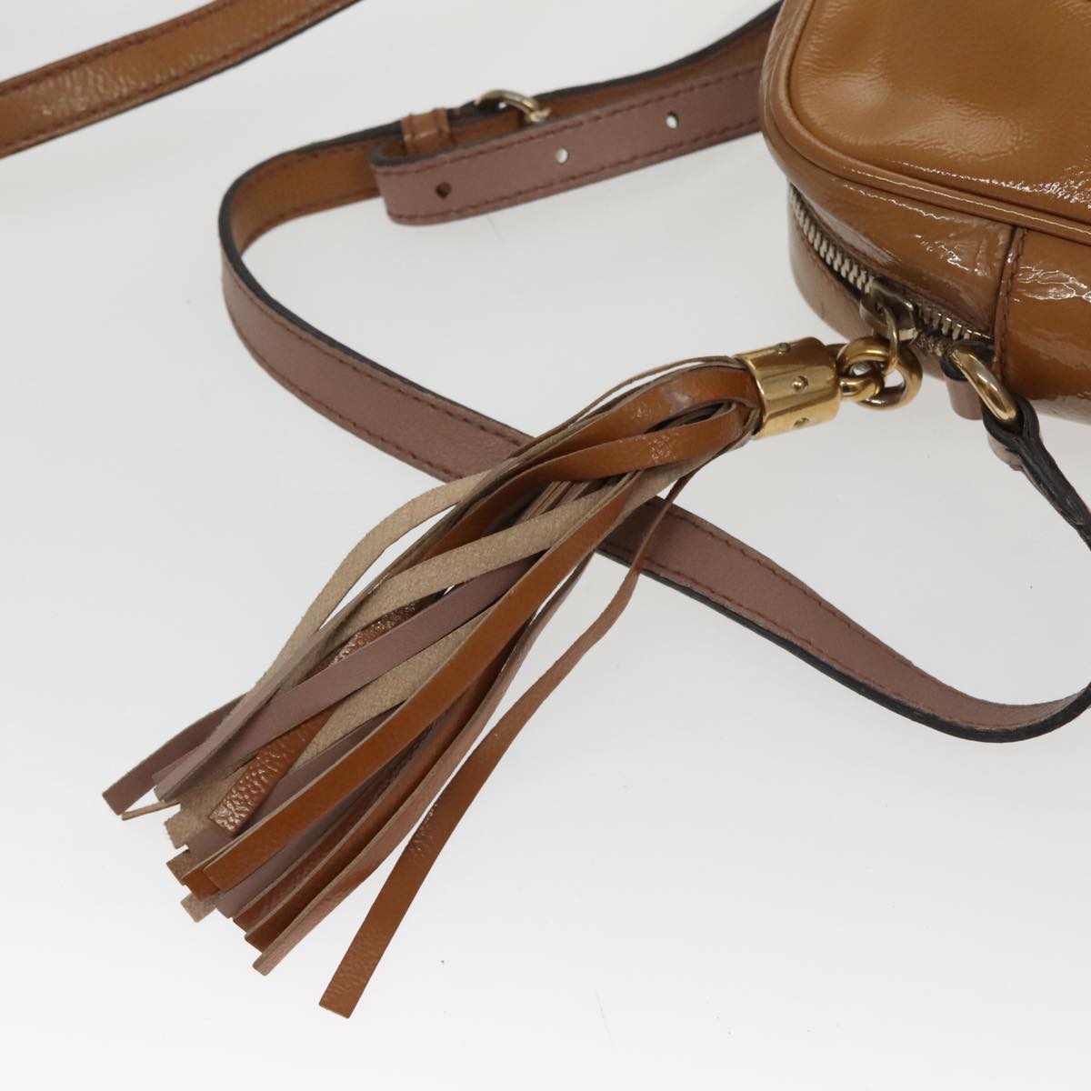 GUCCI Shoulder Bag Patent leather Yellow Gold 308364 100733