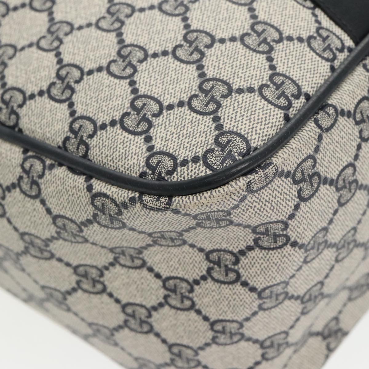 GUCCI GG Supreme Sherry Line Hand Bag PVC 2way Navy Red 39 02 041 100923