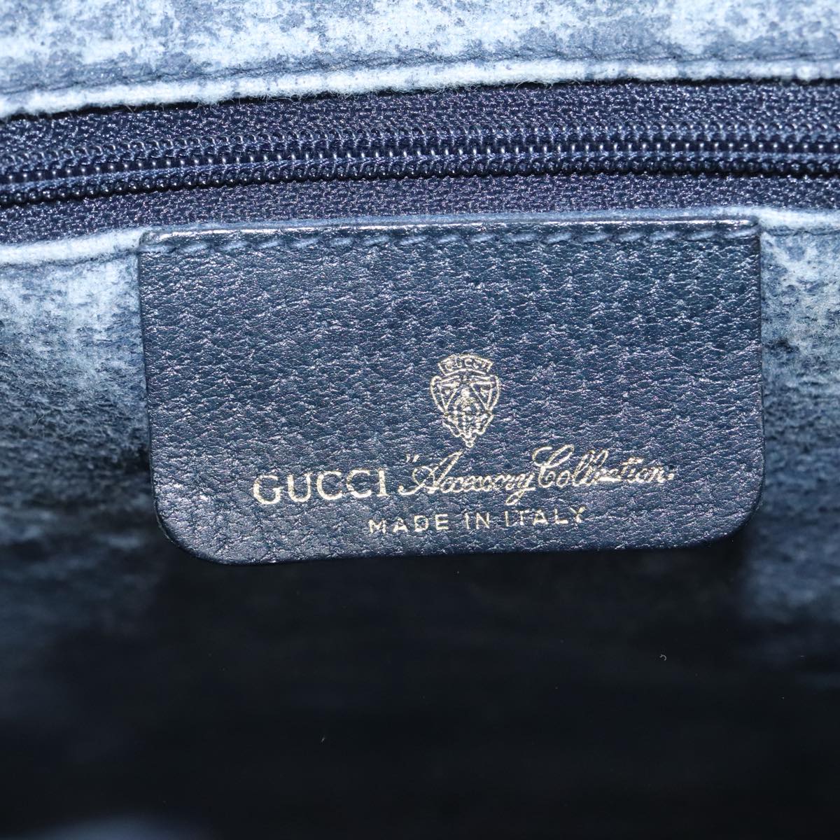 GUCCI GG Supreme Sherry Line Hand Bag PVC 2way Navy Red 39 02 041 100923