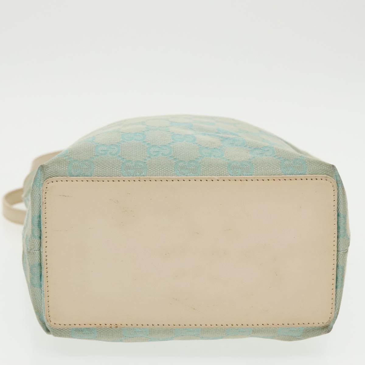 GUCCI GG Canvas Tote Bag Light Blue Gold 002 1098 100928