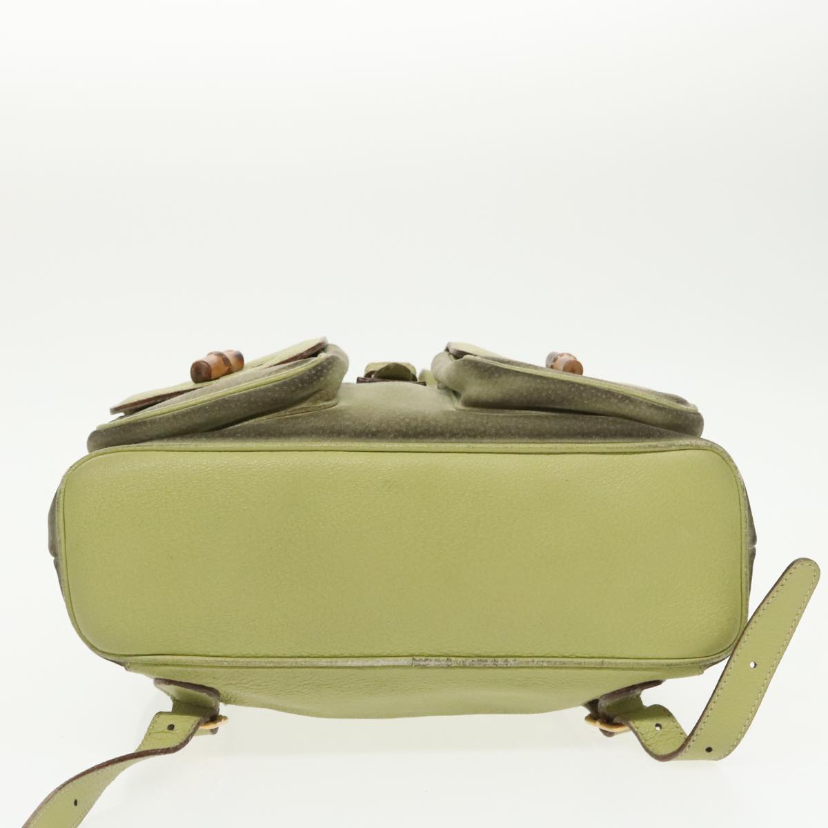 GUCCI Bamboo Backpack Suede Green Gold 003 2058 0016 100938