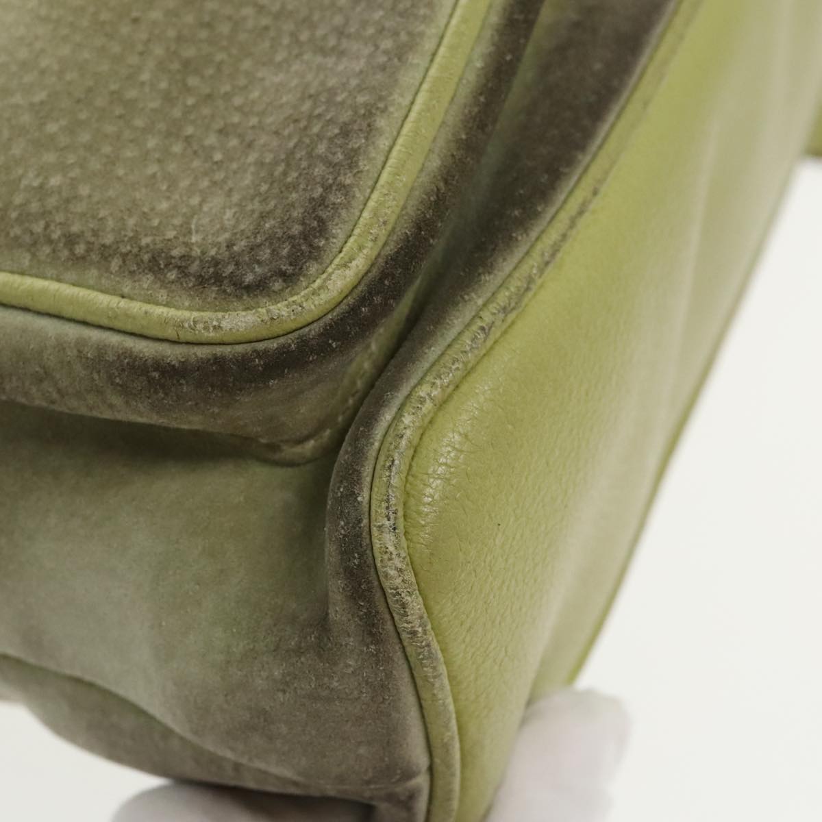 GUCCI Bamboo Backpack Suede Green Gold 003 2058 0016 100938