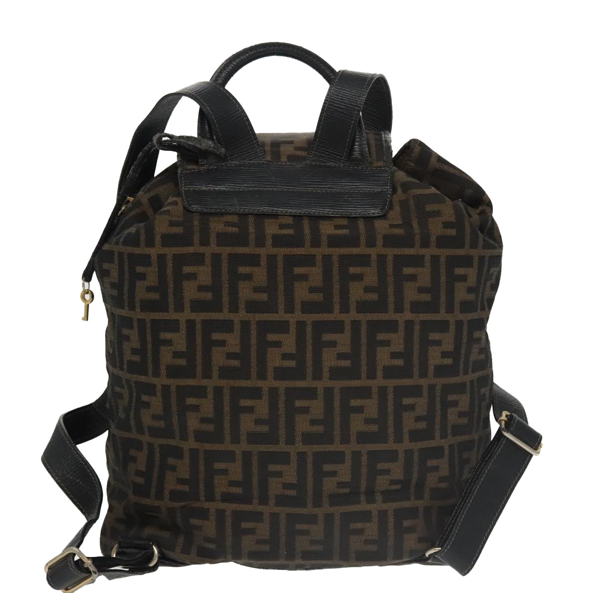 FENDI Zucca Canvas Backpack Brown Black gold 101005