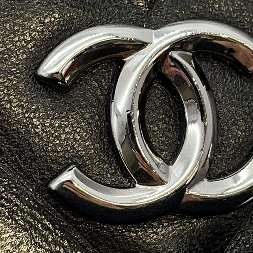 CHANEL Chevron Chain wallet BlackA70230 Calf Leather