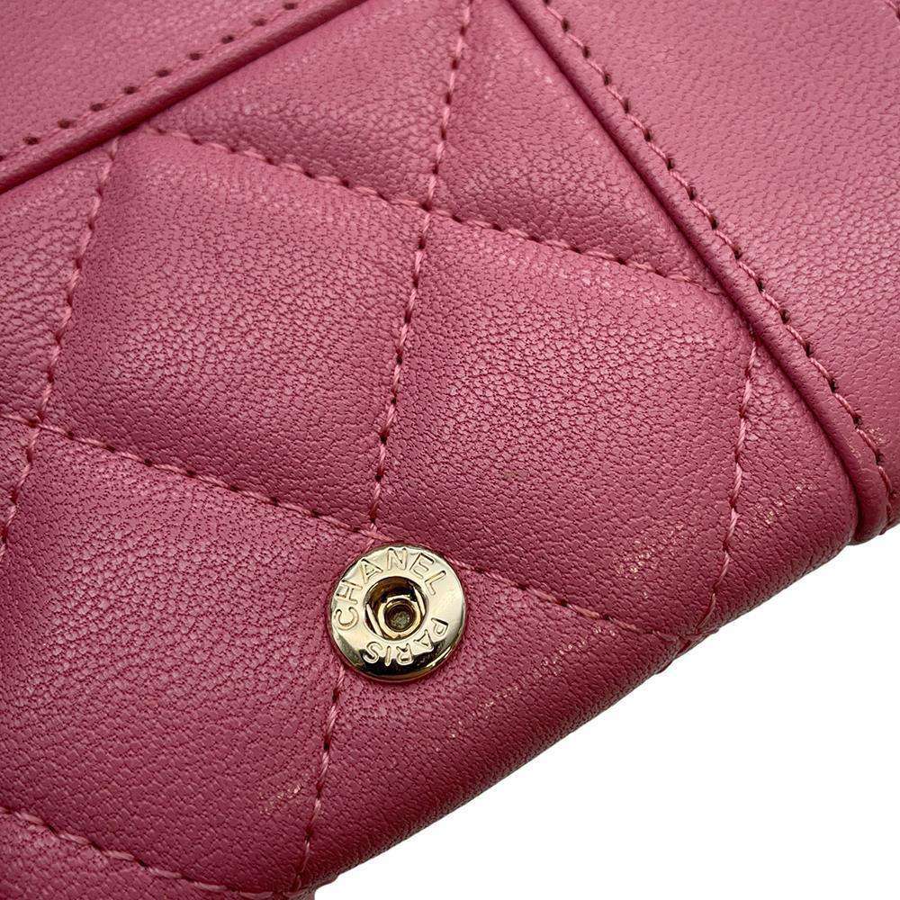 CHANEL Mademoiselle Chain Wallet Pink Lambskin