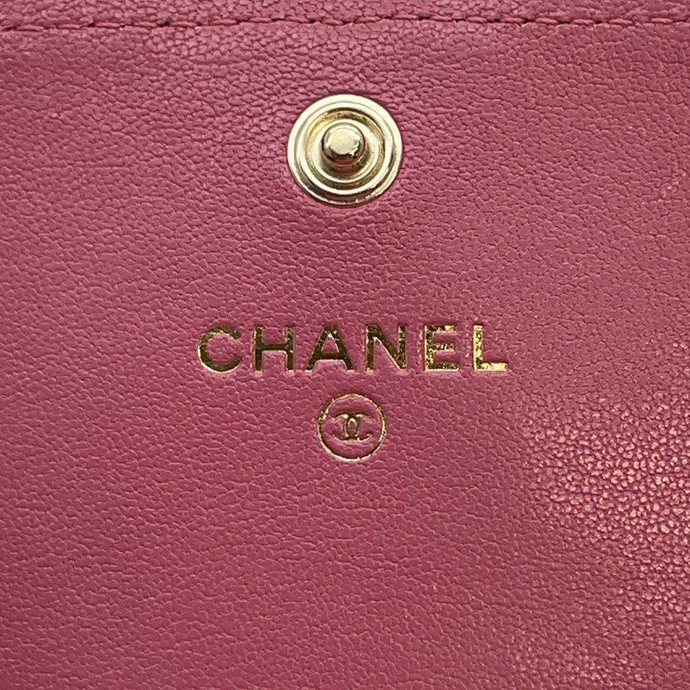 CHANEL Mademoiselle Chain Wallet Pink Lambskin