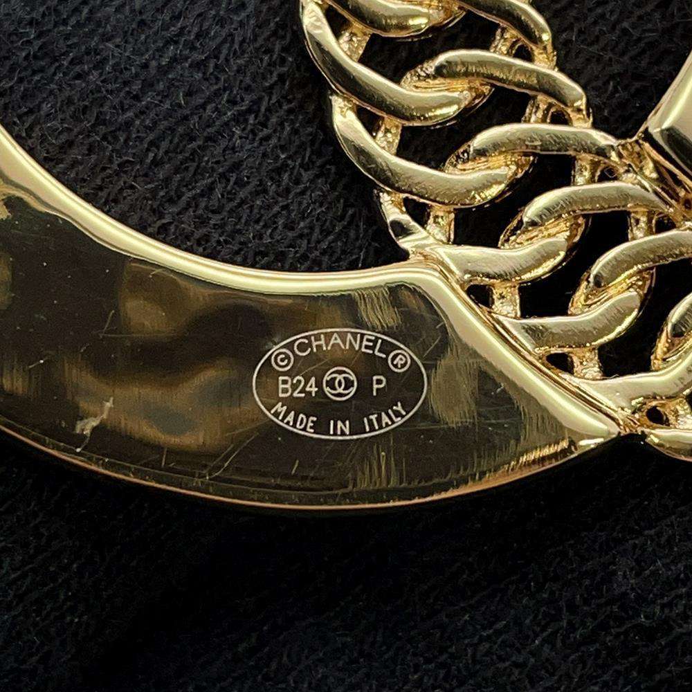 CHANEL CC Logo Brooch Gold Metal  Rhinestone