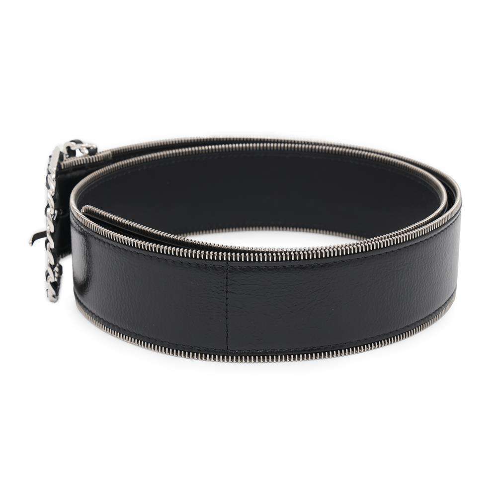 CHANEL Belt Black Lambskin Size 80
